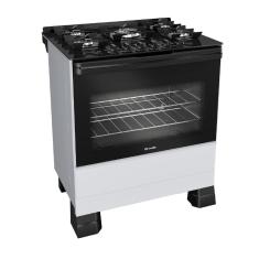 Fogão a Gás Mueller MFV5BF 5 Bocas Mesa de Vidro Branco-Bivolt