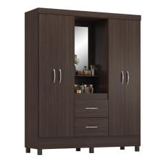 Guarda Roupa Capelinha Lord 4 Portas Com Espelho Café Touch Demóbile Café Touch