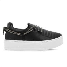 Tênis Ramarim Caixa Alta Slip On Strass Feminino-Feminino