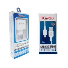 Kit Carregador Lightning Kingo + Cabo Usb 2M Para Iphone 5S