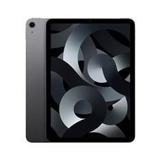 iPad Air da Apple (5a geração): Com chip M1, tela Liquid Retina de 10,9 polegadas, 256 GB Wi-Fi 6, câmera frontal de 12 MP, câmera traseira de 12 MP, Touch ID, Cinza-espacial