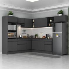 Armário De Cozinha Completa De Canto Preto