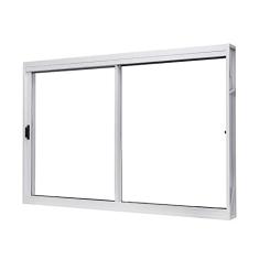 Janela de Aço de Correr Lateral 100x120cm 2 Folhas Vidro Liso Unic Sol Ramassol Branco