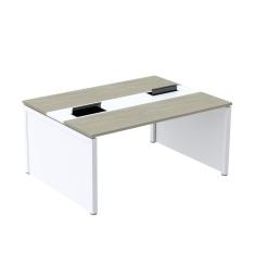 Mesa de Plataforma Dupla para 2 Pessoas Corporativa 160x140/2p Nogueira casblanca/Branco