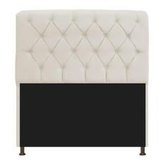 Cabeceira Lady Estofada Capitonê 90 cm para Cama Box Solteiro Corano Bege Quarto - AM Decor