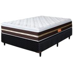 Cama Box Com Baú Casal + Colchão de Mola  - Ensacada Umaflex Prada