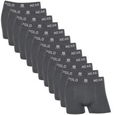 Kit 12 Cueca Boxer Masculino Polo Wear Microfibra Confortavel, Chumbo,