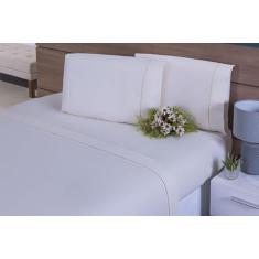 Jogo Lençol Queen Size 3 Peças Algodão 200 Fios Percal Palha - Thais E