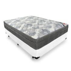 Cama Box Casal Sintético Branco + Colchão Ortobom ISO Superpocket 55x1