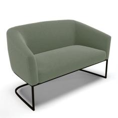 Sofá Namoradeira 2 Lugares Base Industrial Pto Stella Bouclê Menta D03