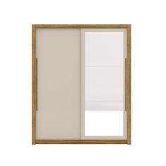 Guarda Roupa Com Espelho Dubai 2 Portas De Correr Nature/Fendii - Vila Rica Móveis