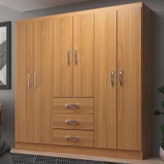 Guarda Roupa Casal 6 Portas 3 Gavetas Sevilha Evidência Móveis