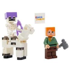 LEGO Minecraft: Alex com Esqueleto e Cavalo Esqueleto - Mini Figura