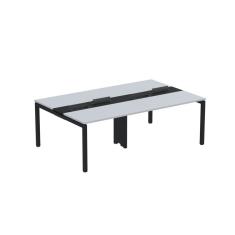 Mesa De Plataforma Dupla Para 4 Pessoas Corporativa 110x140-4p Cinza-preto