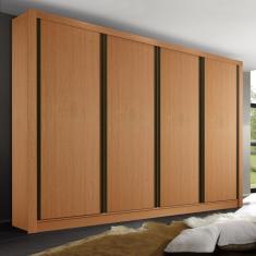 Guarda Roupa Casal 4 Portas 4 Gavetas Liv Espresso Móveis Carvalho