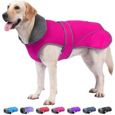 Dogcheer Casaco para cães, impermeável, casaco de inverno para cães de Natal com orifício para trela, jaqueta de neve ajustável refletiva para cães, roupa de neve, aconchegante, para animais de