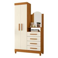 Guarda Roupa Cômoda Capri 2 Portas 4 Gavetas e Espelho - ALBATROZ MOVE