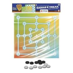 Jogo De Tabuleiro Damas E Trilha 24 Peças Xalingo, Azul