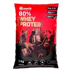 Whey Protein Concentrado 80%(1kg) -growth Supplements Sabor Chocolate-Unissex