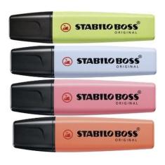 Marca Texto Stabilo Boss Pastel 4 Cores Alta Qualidade