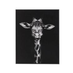 Quadro Decorativo Barcelona Girafa Preto E Branco 40X50Cm