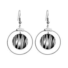 Brincos com textura de linha irregular com escova, argola pendurada, joia circular
