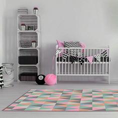 Tapete Mosaico 100x140cm 3D Antiderrapante Sua Casa Elegante Moderno Color Sala e Quarto Casa Dona