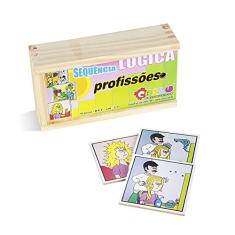 Carlu Brinquedos - Sequência Lógica Profissões Jogo Educativo, 5+ Anos, 16 Peças, Multicolorido, 1117