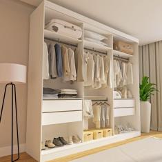 Closet Casal sem Portas 4 Gavetas Paris Minastex Branco