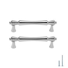 Evionlin 2 peças de armários espelhados de cromo brilhante prateado e dourado, puxadores de porta de guarda-roupa, gavetas, puxadores pequenos de grão único