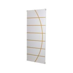 Kit 2 Folhas de Porta Madeira Decorada 210x60cm Espessura 3,5cm Cantareira Mgm Branco