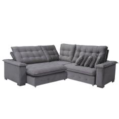 Sofá Canto Manchester 2,63m X 2,63m-chumbo