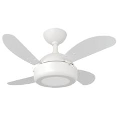 Ventilador de Teto Infinity Lux LED 3000K Mini Branco 4 Pás MDF Branco