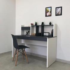 Escrivaninha com Painel France Grafito/Branco