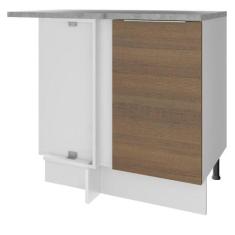 Balcão de Canto Madesa Stella 1 Porta - Branco/Rustic, Branco/Rustic