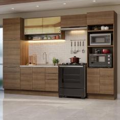 Armário de Cozinha Completa 330cm Rustic Stella Madesa 03, Rustic