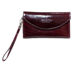 Bolsa carteira em couro casual para mulheres com ziper e alça removíve