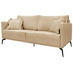 Sofa Liv 3 Lugares 220cm Pes Aço Linho 234 Dourado Ezz