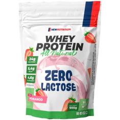 Whey Protein Zero Lactose All Natural 900g NewNutrition, Morango, 900g