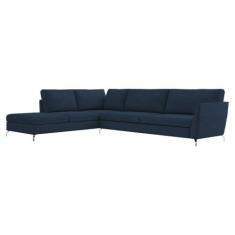 Sofá de Canto Chaise Esquerdo 287 cm Olívia Suede Azul G52 - Gran Belo