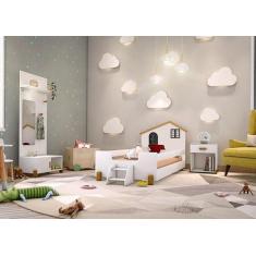 Cama Infantil Casinha Belíssima Branco/Mel e Preto - Divaloto