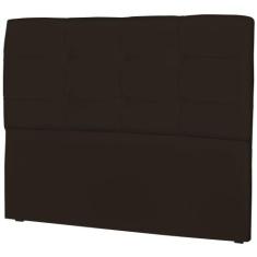 Cabeceira Casal Cama Box 140 cm London material sintético Marrom - JS 