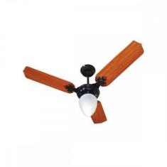 Ventilador Teto Venti-Delta Preto 3 Pas Mogno Com Globo 127V. - VENTI 