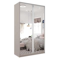 Guarda-Roupa Solteiro com Espelho Zermatt 2 pt 3 gv Bege
