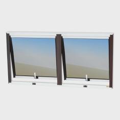 Janela de Alumínio Maxim-Ar 2 Seções 60x120cm Vidro Espelhado Confort Brimak