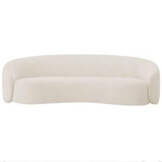 Sofá 3 Lugares 200cm Orgânico Luxo Recepção Amore Bouclé Cor Bege