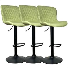 Banqueta Alta Giratória Com Encosto Cozinha Bar Kit 03 Un prime.office