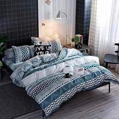 Jogo De Cama Solteiro King Chevron 7 Peças 200X240 - Casa Da Fama