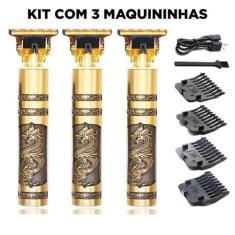 Kit 3 Máquinas De Barbear E Cortar Cabelo F Pezinho Risco - Guiro