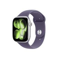 Apple Watch Series 11 GPS, Caixa Prateada de Alumínio de 46 mm, Pulseira esportiva roxo-névoa, Tamanho M/G - MEVA4AM/A